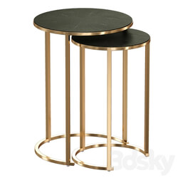 Keya Antique Brass Nesting Accent Tables Crate and Barrel 3D Models 