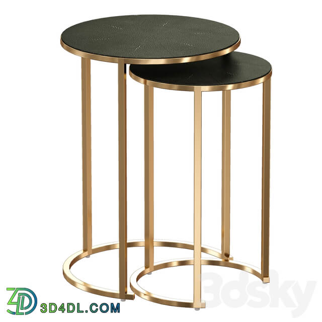 Keya Antique Brass Nesting Accent Tables Crate and Barrel 3D Models