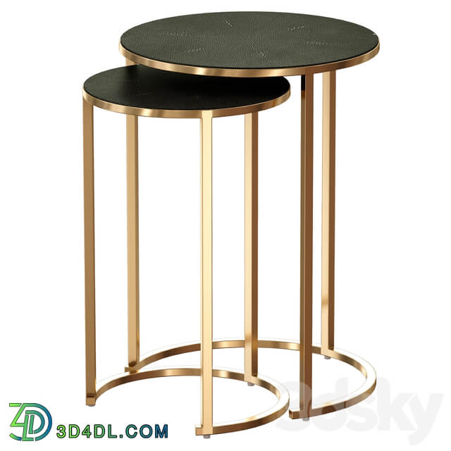 Keya Antique Brass Nesting Accent Tables Crate and Barrel 3D Models