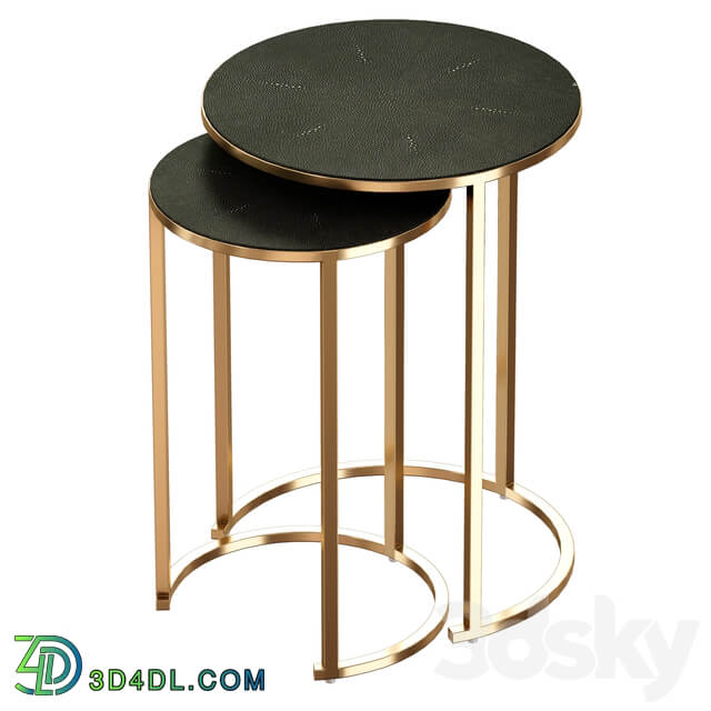 Keya Antique Brass Nesting Accent Tables Crate and Barrel 3D Models