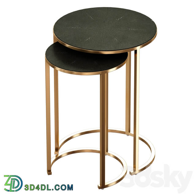 Keya Antique Brass Nesting Accent Tables Crate and Barrel 3D Models