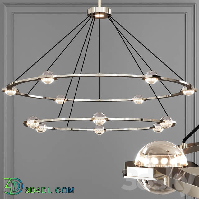 Restoration Hardware ECLATANT ROUND 2 TIER CHANDELIER 60 Nickel Pendant light 3D Models