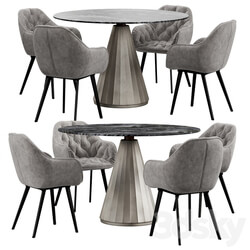 Table Chair La forma CB2 Paramount dining set 