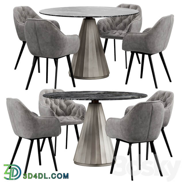 Table Chair La forma CB2 Paramount dining set