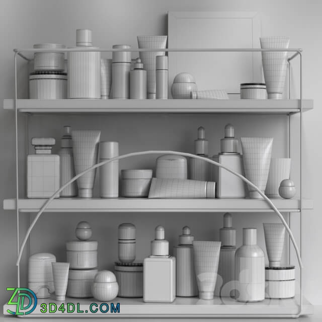 Collection of cosmetics for beauty salons shops or bathrooms 3D Models