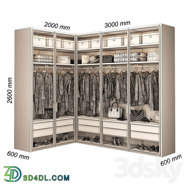 Wardrobe Display cabinets Walk in Closet 98 part 5