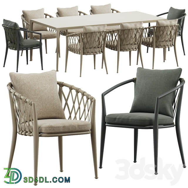 Table Chair B B Italy Erica dining table