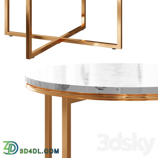 Marble Gold Tables Set