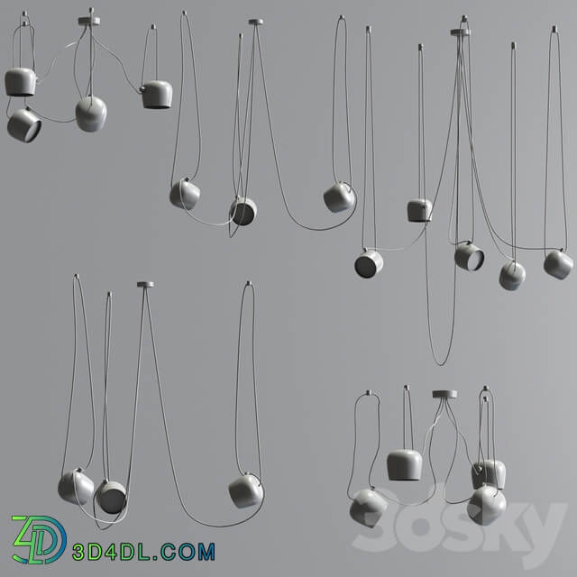 Aim Pointed Lighting Set Chrome Pendant light 3D Models