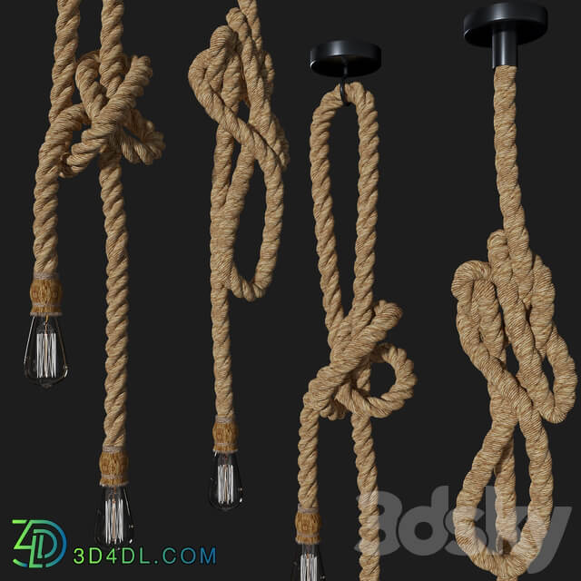 Rope style pendant lamp 016 Pendant light 3D Models