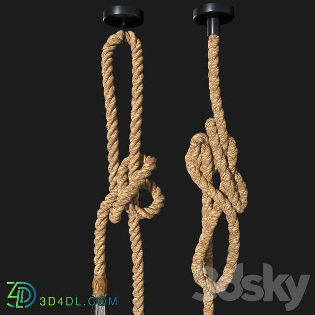 Rope style pendant lamp 016 Pendant light 3D Models