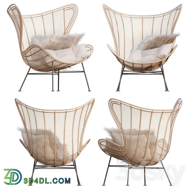 AVE HK Living Natural Rattan Egg Chair