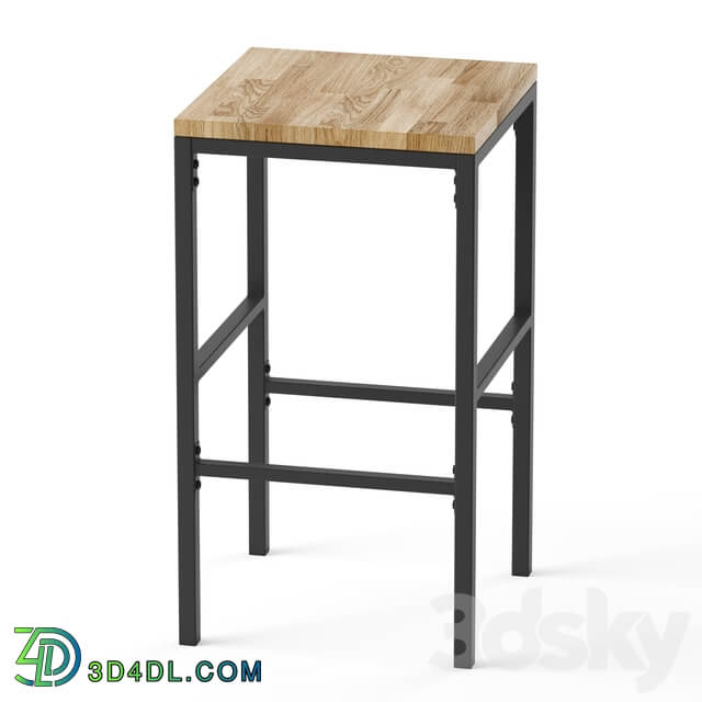 Hiba bar or counter stool and table set 1 Table Chair 3D Models