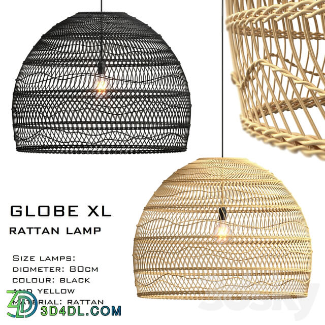 Wicker lamp globe xl Pendant light 3D Models