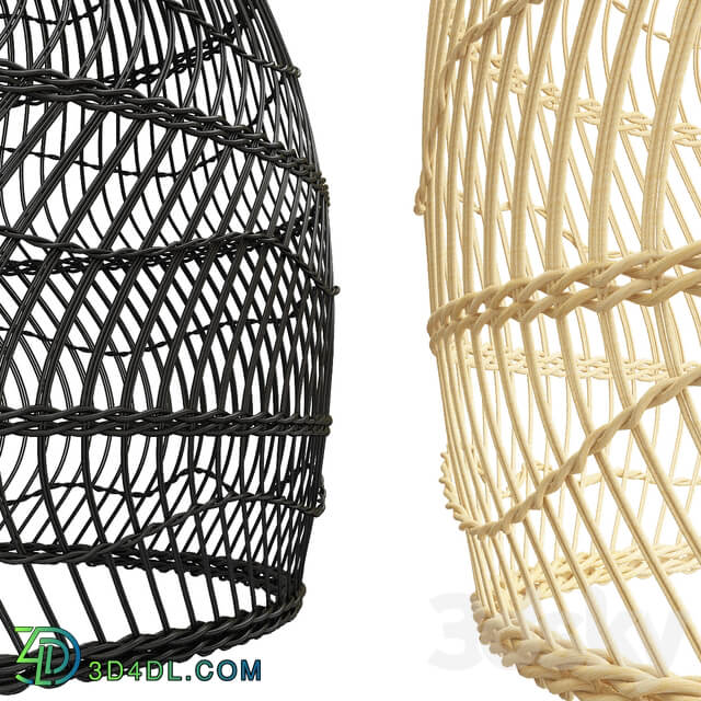 Wicker lamp globe xl Pendant light 3D Models