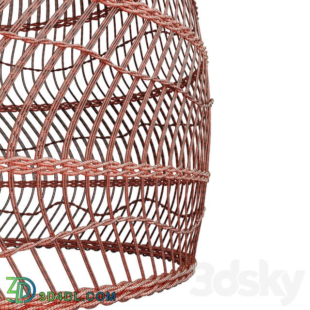 Wicker lamp globe xl Pendant light 3D Models