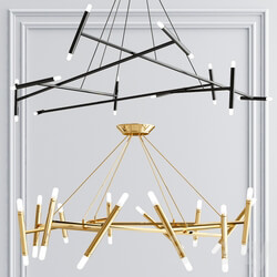 Le Petite and Le Pentagone chandelier collection Pendant light 3D Models 