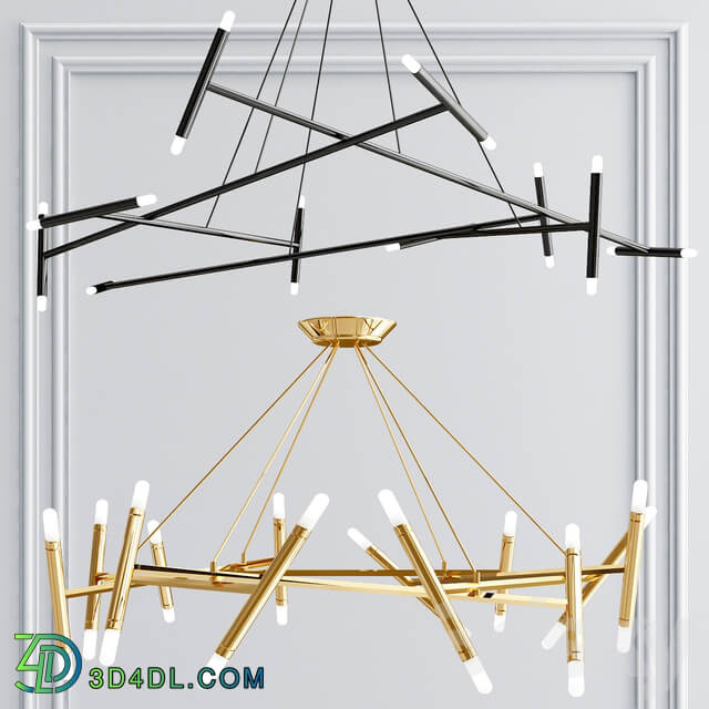 Le Petite and Le Pentagone chandelier collection Pendant light 3D Models