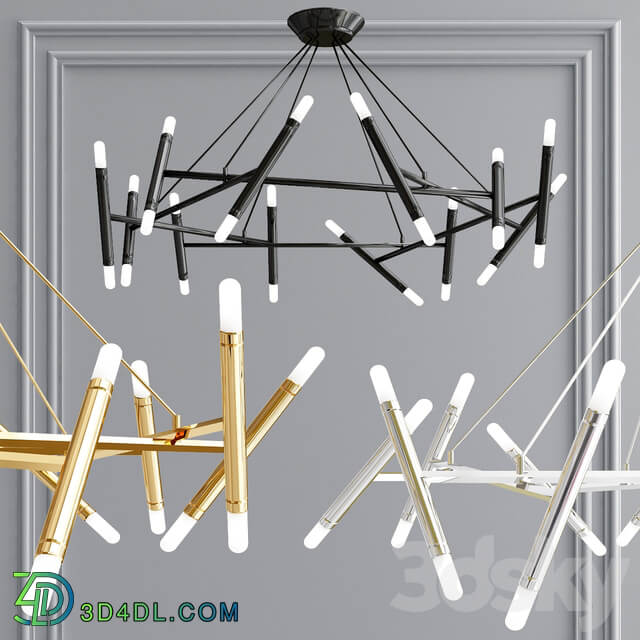 Le Petite and Le Pentagone chandelier collection Pendant light 3D Models