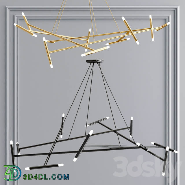 Le Petite and Le Pentagone chandelier collection Pendant light 3D Models