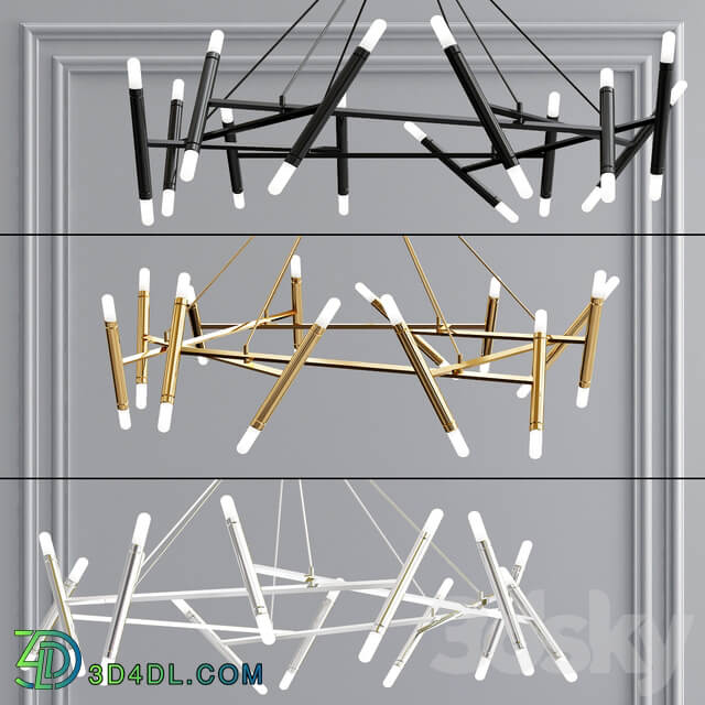 Le Petite and Le Pentagone chandelier collection Pendant light 3D Models