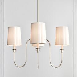 Vendome Small Chandelier in Polished Nickel with Natural Paper Shades Pendant light 3D Models 