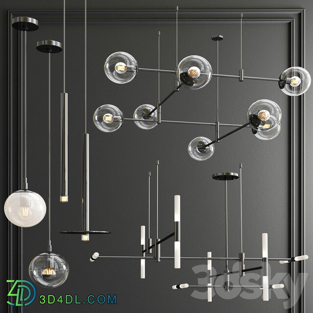 Chandelier Pendant collection 3 Pendant light 3D Models