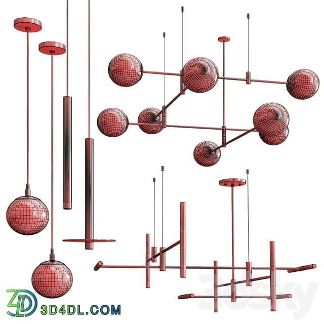 Chandelier Pendant collection 3 Pendant light 3D Models