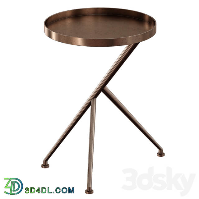 Cecilia Antique Rust Metal Accent Table Crate and Barrel 3D Models