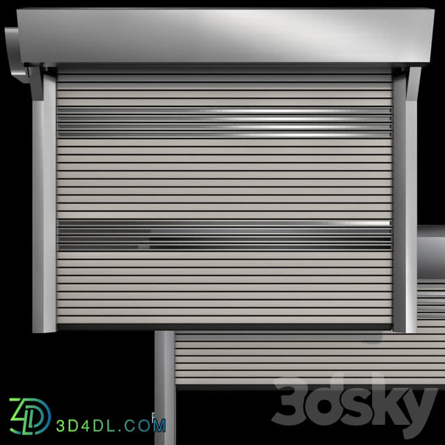 Metal industrial high speed door with horizontal blades