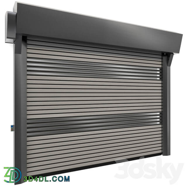 Metal industrial high speed door with horizontal blades