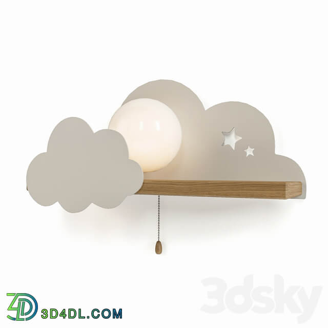 Wall lamp with shelf White Cloud Wall Lamp White Cloud