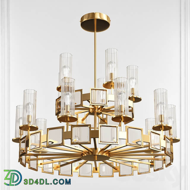 DECORATIVE TIERED GOLD CHANDELIER Pendant light 3D Models