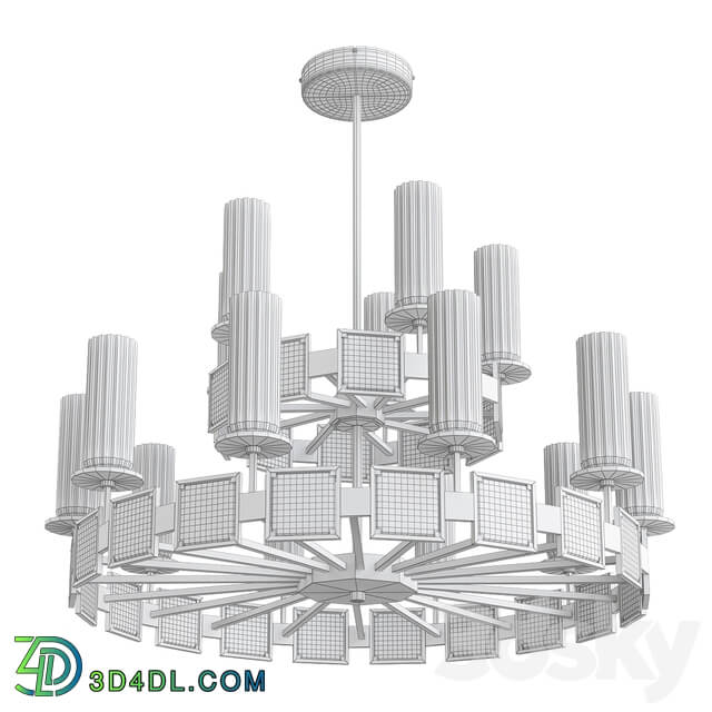 DECORATIVE TIERED GOLD CHANDELIER Pendant light 3D Models