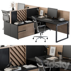 Office Furniture employee Set 06 