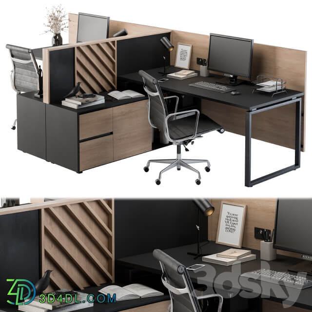 Office Furniture employee Set 06