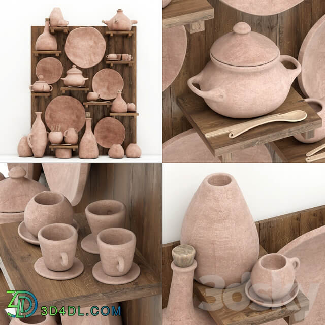 Dishes clat rack n10 Clay crockery rack