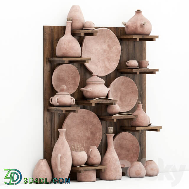 Dishes clat rack n10 Clay crockery rack