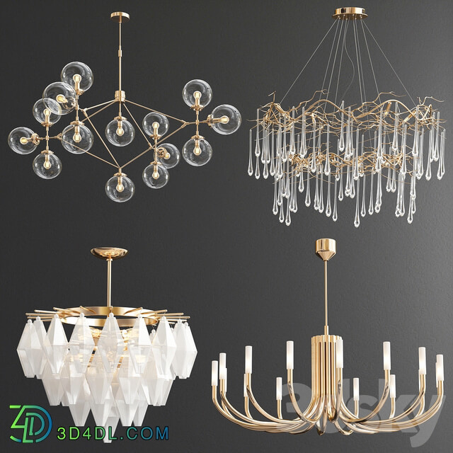 Four Exclusive Chandelier Collection 74 Pendant light 3D Models