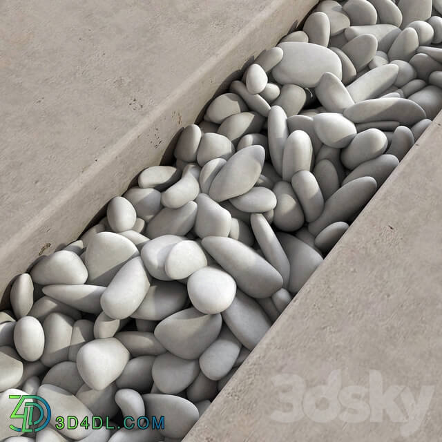 Paving long line plate pebble n1 Paving long line plate with pebbles 3D Models