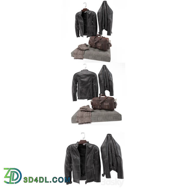 Set of men 39 s clothing Clothes 3D Models