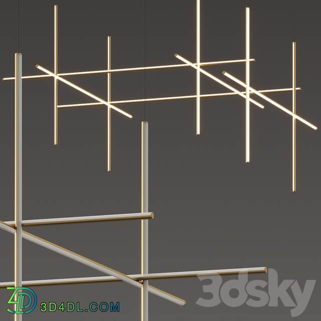 Chandelier Flos Coordinates S2 and S4 Pendant Lamps