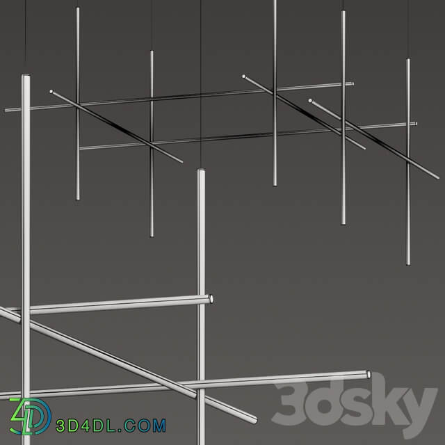 Chandelier Flos Coordinates S2 and S4 Pendant Lamps