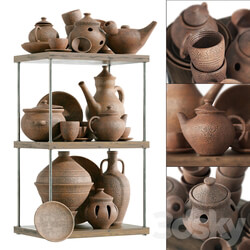 Dishes clay rack n11 Clay crockery rack 