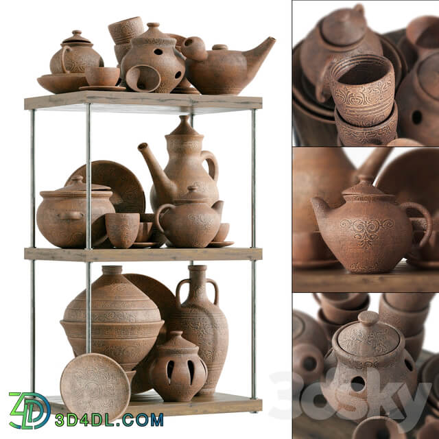 Dishes clay rack n11 Clay crockery rack