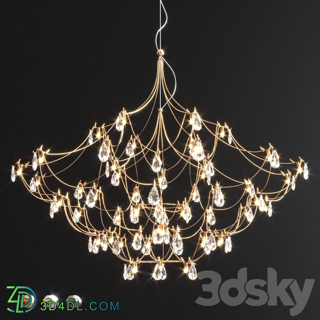 Crystal galaxy quasar chandelier Pendant light 3D Models