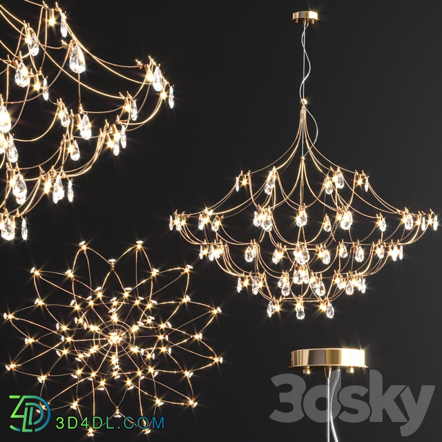 Crystal galaxy quasar chandelier Pendant light 3D Models