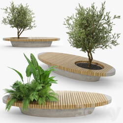 bench flowerbed 3D Models 