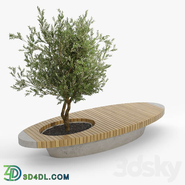 bench flowerbed 3D Models