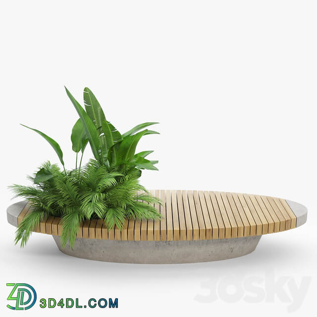 bench flowerbed 3D Models